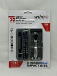 Wiha 76889 32PC Gobox Impact Bit Set Mini Ratchet And 1" Long. Fixed Price $26.00.