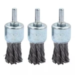3 Packs Inch Twist Wire Knot Cup Brush With 1/4 Round Shank For Drill. Fixed Price $14.49.