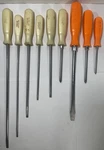 9- Snap On Hard Orange & Pearl Handle Flat Phillips Head Screwdriver Set Ssd. Fixed Price $149.99.