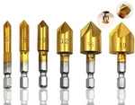 Countersink Drill Bit Set 1/4 Hex Shank Hss 5 Flute 90 Degree Baban 6 Pcs Tool. Fixed Price $18.66.
