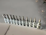 Pro 11PC 3/8 Drive Torx Star Socket Set T20 -T60 With Rail Holder. Fixed Price $18.99.