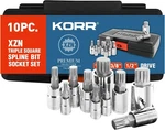 Korr Tools KSS009 10PC Xzn Triple Square Spline Bit Socket Set One Size. Fixed Price $27.59.