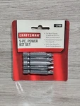 Craftsman 5-PIECE Power Bit Set 1/4 Hex Shank Item# 937911 Nos. Fixed Price $10.95.