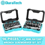 Duratech 1/4" Ratchet Wrench Screwdriver Bit Set 56PC 60-72 Tooth Socket. Fixed Price $25.72.