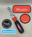 Milwaukee 48-22-2523 11/32" Green Nut Driver Magnetic Hollow Core Shaft. Fixed Price $9.96.
