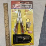Sheffield Knife & 14 In Multi Tool W Belt Pouch Set Vtg 1990'S Sealed. Fixed Price $22.00.