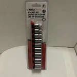Autocraft- AC321 Socket Set 9 Pc. Sae 3/8 Drive, With Holder, New. Fixed Price $17.95.