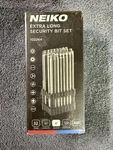Neiko 10224A 1/4 Extra Long Security Bit Set. Fixed Price $35.00.