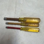 Vintage Snap On Hard Handle Nit Drivers- 7/16 ND114, 5/16 ND110, 1/4 ND108- Usa. Fixed Price $35.00.