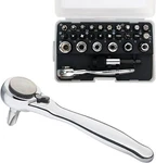 1/4 Mini Ratchet Set 28PCS Right Angle Screwdriver And Bit With Metric Socket. Fixed Price $44.07.