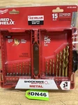 Milwaukee 48-89-4630 (15PCS) Shockwave Titanium Drill Bit Set 1/16"-1/2" DN46. Fixed Price $30.50.
