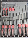 Snap Tools SGDX120BR 12PC Red Soft Grip Combo Screwdriver Set (missing One). Fixed Price $230.00.