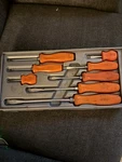 Snap-on Tools Usa 8PC Orange Hard Grip Combination Screwdriver Set W/ Tray. Fixed Price $155.00.
