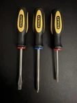 Stanley 3-PIECE Screwdriver Set Slotted Phillips Used Hand Tools Red Blue. Fixed Price $11.79.