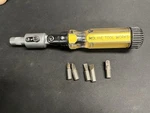 Moline Tool Works Ratcheting Flex Screwdriver, Phillips & Slotted Bits, Usa. Fixed Price $39.99.