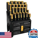 Performance Tool W1731 Screwdriver And Bit Set Rack Yellow/black 61-PIECE. Fixed Price $49.65.