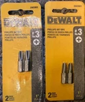 Lot Of Dewalt Phillips #3 Insert Bits, DW2003, Two 2-PACKS = 4 Total. Fixed Price $9.70.