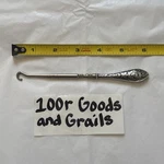 Antique Sterling Silver Floral Handle Button Hook 21G Steel Tip Acid Tested. Fixed Price $95.02.