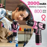 Workpro Pink 8V Cordless Drill Driver Set With 53PCS Bit 2.0AH Battery New. Fixed Price $32.99.