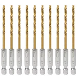 Baidets Hex Shank Drill Bits - Set Of 10PCS, 1/8 Inch Premium 4341 Hss Titani.... Fixed Price $20.85.