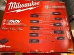 Milwaukee Pc. 1000V Insulated Screwdriver Set With Eva Foam Case 48-22-2210. Fixed Price $115.00.