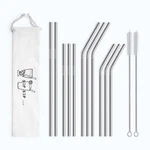Hiware Reusable Stainless Steel Metal Straw Set 11-PACK Case Cleaning Brushes. Fixed Price $11.99.
