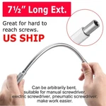 1X Extension Screwdriver Drill Bit Flexible Shaft Holder Tool Attachment Us Ship. Fixed Price $6.95.