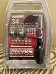 Ultra Steel 34PC Reversible Ratchet Driver Wrench W/ S/d Bits & Socket Set. Fixed Price $11.52.