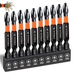 10-PACK Phillips Bits #2 Impact 2-IN Magnetic Drill Screwdriver PH2 S2 1/4". Fixed Price $6.74.