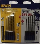 Irwin 1853963 Piece Black Oxide 1/4" Hex Shank Drill Bit Set. Fixed Price $8.00.