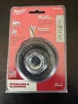 Milwaukee 3" Knotted Wire Cup Brush Stainless Steel 5/8-11 Threaded 48-52-5050. Fixed Price $9.00.