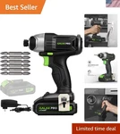 Compact 20V Lithium Ion Impact Driver With Charger & 6 Bits - Versatile Tool. Fixed Price $72.87.