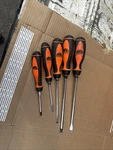 Mac Tools Orange 5 Piece Screwdriver Set. Fixed Price $50.00.