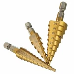 3PCS 1/4 Inch Hex Shank Hss Titanium Coated Step Drill Bit Set 3-12/4-12/4-20. Fixed Price $15.99.