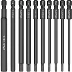 Long 100MM 1/4 Inch Hex Head Allen Wrench Drill Bits 5/16 To 5/64 Sae Mag. Fixed Price $15.16.