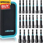 20PCS Magnetic Nut Driver Set, Impact Drill Bit 1/4", Metric And Sae. Fixed Price $42.11.