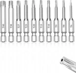10 Piece Security Torx Bit Set (T6-T40), 1/4 Inch Hex Shank S2 Steel Medium. Fixed Price $14.41.