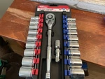 Hyper Tough 22-PIECE 1/2-INCH Drive Ratchet And Socket Set. Fixed Price $35.25.