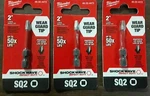 Milwaukee 48-32-4472 2" SQ2 Power Bit Shock Wave Impact Duty 50X Life Lot Of. Fixed Price $8.99.
