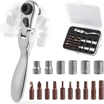 Cotouxker Mini Ratchet Screwdriver Set, Right Angle Silver. Fixed Price $19.99.