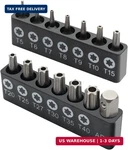 Rotation 14-PIECE Tamper Resistant Star Bits, Chrome Vanadium Steel, T5 T40 Im. Fixed Price $10.49.