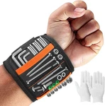 Magnetic Wristband With 15 Strong Magnets, Tool Belt One Size, Black & Orange. Fixed Price $14.63.