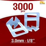 Tile Leveling System 1/8" (3.0MM) Clips 3000 Pcs Bulk Pack Pro Finish. Fixed Price $99.99.