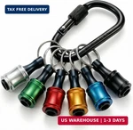6PCS 1/4 Hex Shank Drill Holders Keychain For Nut & Impact Driver Bits. Fixed Price $12.15.