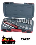 Teng Tools 39PC 3/8" Drive Regular & Deep Socket, Bit, Extension Ratchet T3839. Fixed Price $213.66.