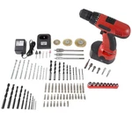 Stalwart 18V Cordless Power Drill Set 89-PIEC Kit, Red Color. Fixed Price $85.99.