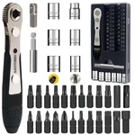 Hgsdtools 36IN1 Right Angle Screwdriver Set 1/4 Mini Ratchet Wrench S2 Black. Fixed Price $14.05.