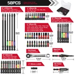 Geinxurn 58PCS Tools Set Packaged With Impact Screwdriver Bits,mini Wrech,step. Fixed Price $109.40.