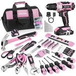 Cordless Drill Set 20V 236PCS Pink Electric Screwdriver Home Tool Kit Bielmeier. Fixed Price $124.99.