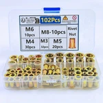 102PCS Rivet Tool Set Steel Rivnuts For Sheet Metal Diy Repair Fasteners Kit. Fixed Price $13.49.